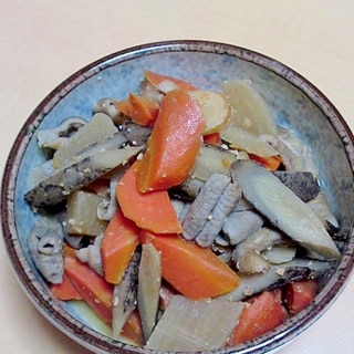 根菜とモツの味噌煮